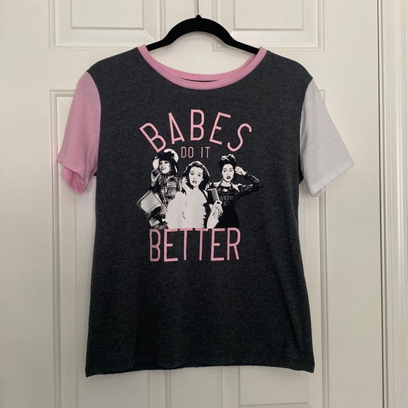 Love Tribe - Clueless Movie Graphic Tee/T-Shirt Color Block “Babes Do It Better” - Picture 4 of 6